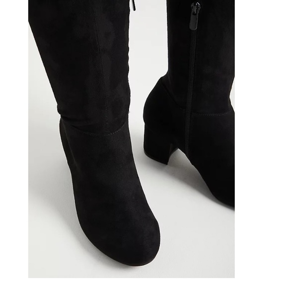 NWT TORRID STRETCH OVER THE KNEE HEELED BOOT - FAUX SUEDE BLACK (WW) - Picture 4 of 4